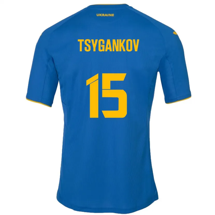 Danxen Hombre Camiseta Ucrania Viktor Tsygankov #15 Azul 2ª Equipación 24-26 La Camisa México