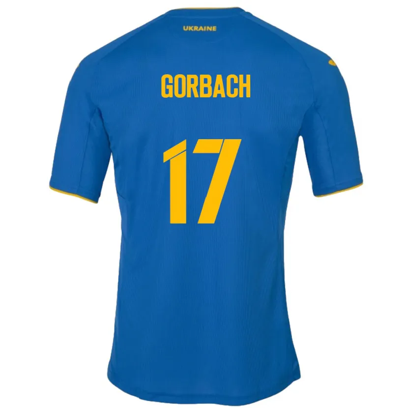 Danxen Hombre Camiseta Ucrania Igor Gorbach #17 Azul 2ª Equipación 24-26 La Camisa México