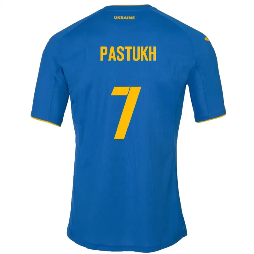 Danxen Hombre Camiseta Ucrania Yevgeniy Pastukh #7 Azul 2ª Equipación 24-26 La Camisa México