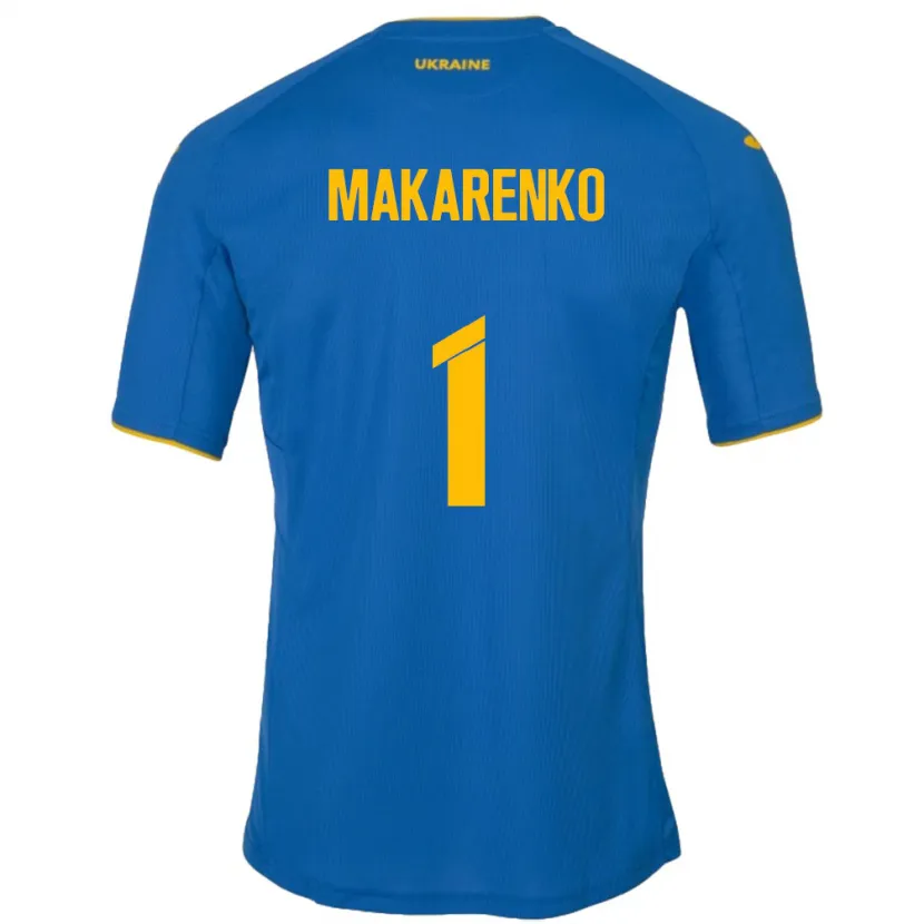 Danxen Hombre Camiseta Ucrania Nazar Makarenko #1 Azul 2ª Equipación 24-26 La Camisa México