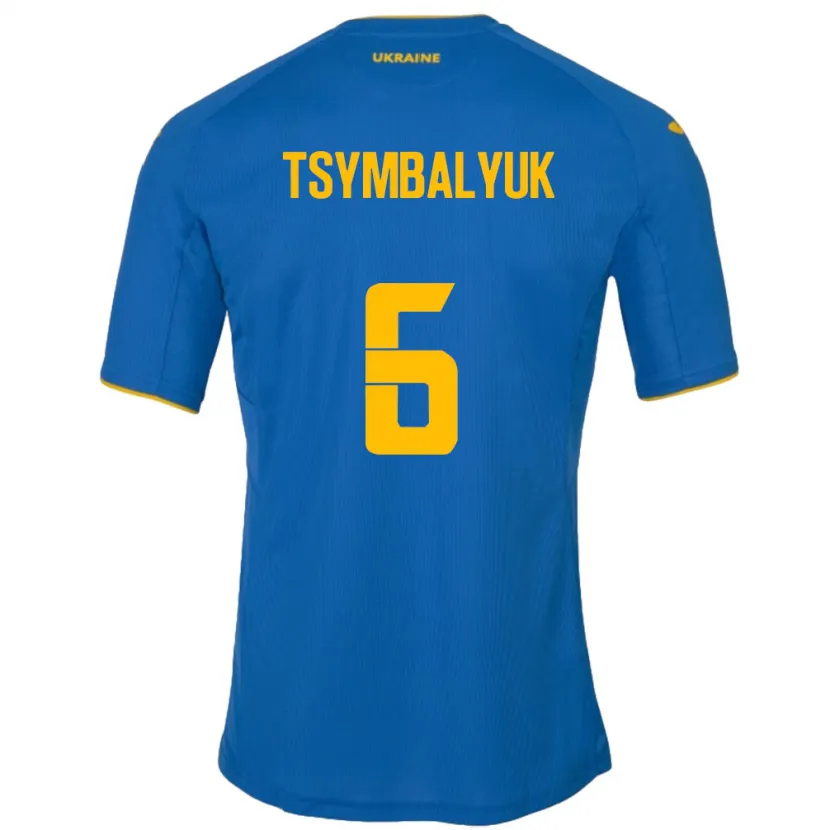 Danxen Hombre Camiseta Ucrania Maksym Tsymbalyuk #6 Azul 2ª Equipación 24-26 La Camisa México