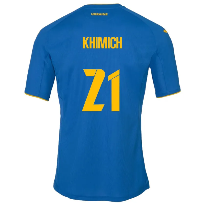 Danxen Hombre Camiseta Ucrania Tamila Khimich #21 Azul 2ª Equipación 24-26 La Camisa México
