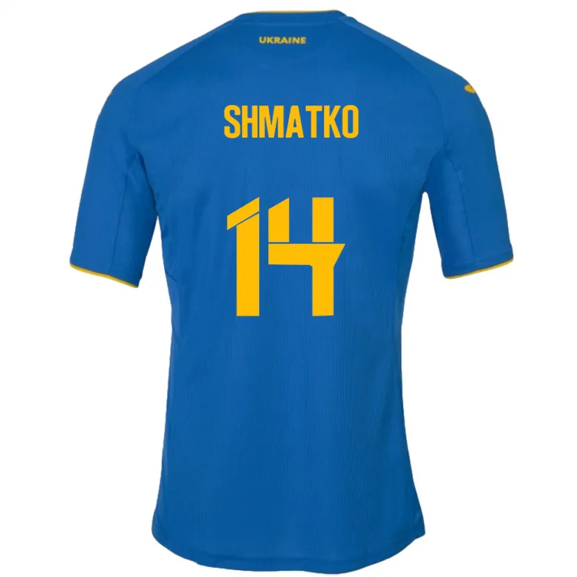 Danxen Hombre Camiseta Ucrania Lyubov Shmatko #14 Azul 2ª Equipación 24-26 La Camisa México
