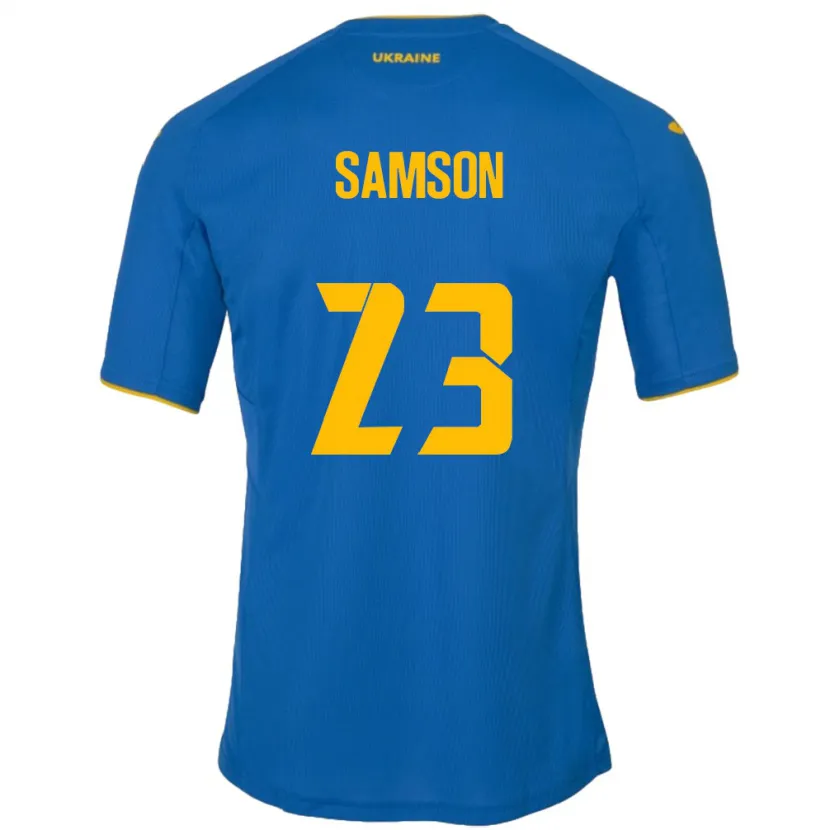 Danxen Hombre Camiseta Ucrania Kateryna Samson #23 Azul 2ª Equipación 24-26 La Camisa México