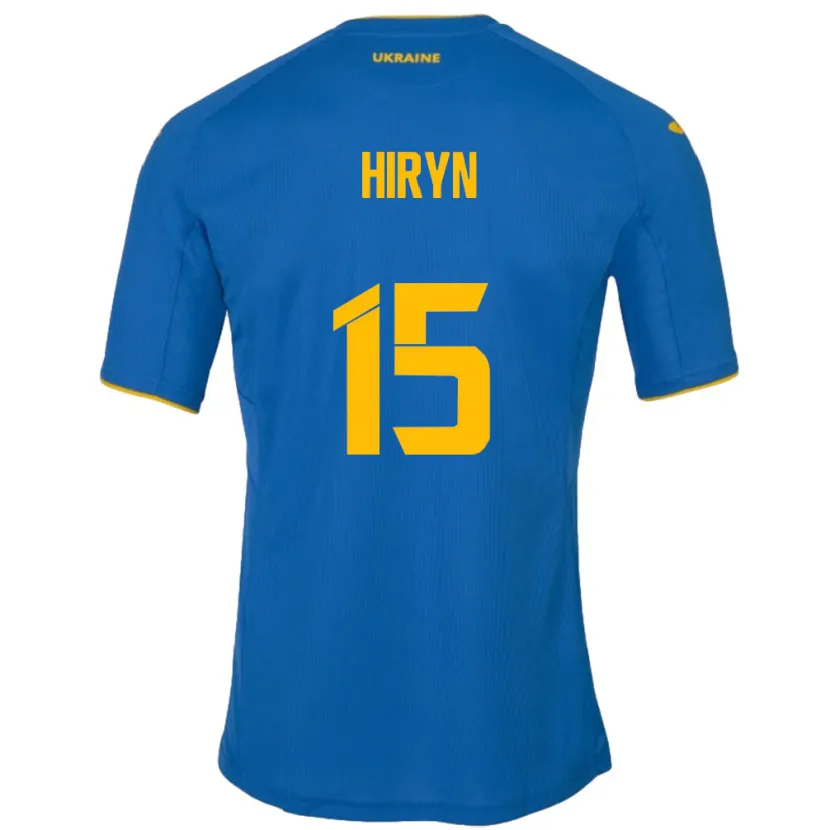 Danxen Hombre Camiseta Ucrania Viktoriya Hiryn #15 Azul 2ª Equipación 24-26 La Camisa México