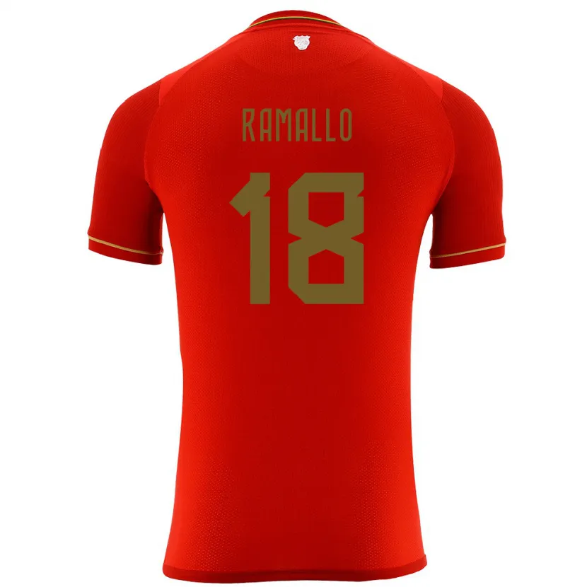 Danxen Hombre Camiseta Bolivia Rodrigo Ramallo #18 Rojo 2ª Equipación 24-26 La Camisa México