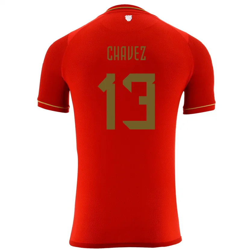 Danxen Hombre Camiseta Bolivia Lucas Chávez #13 Rojo 2ª Equipación 24-26 La Camisa México