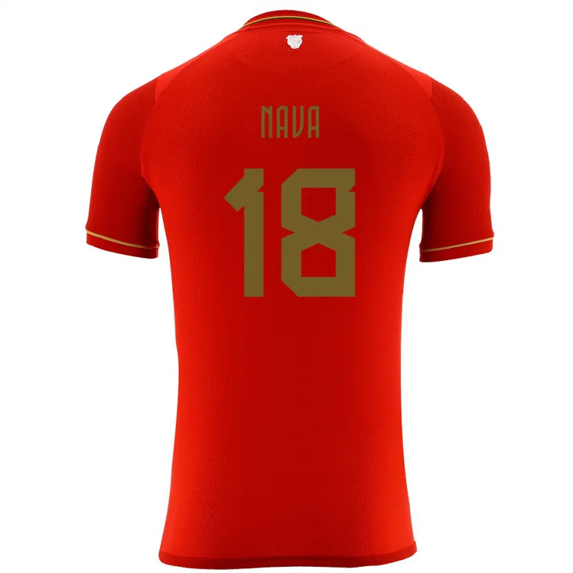 Danxen Hombre Camiseta Bolivia Fernando Nava #18 Rojo 2ª Equipación 24-26 La Camisa México