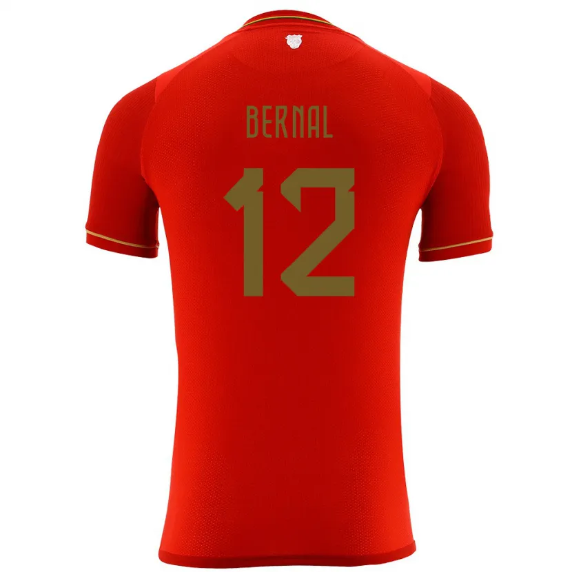 Danxen Hombre Camiseta Bolivia Joel Bernal #12 Rojo 2ª Equipación 24-26 La Camisa México