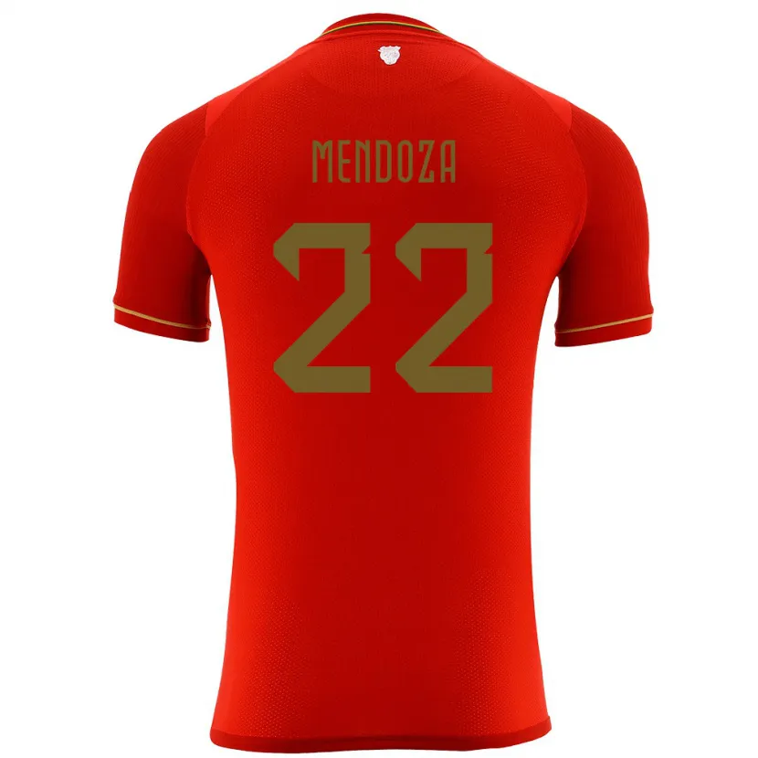Danxen Hombre Camiseta Bolivia Gonzalo Mendoza #22 Rojo 2ª Equipación 24-26 La Camisa México