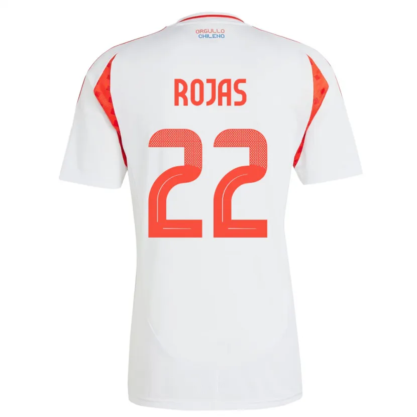 Danxen Hombre Camiseta Chile Jeyson Rojas #22 Blanco 2ª Equipación 24-26 La Camisa México