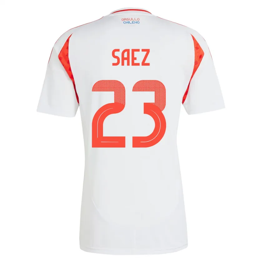 Danxen Hombre Camiseta Chile Ignacio Sáez #23 Blanco 2ª Equipación 24-26 La Camisa México