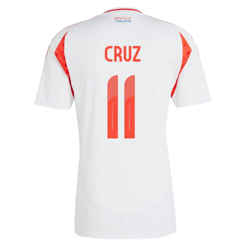 Danxen Hombre Camiseta Chile Joan Cruz #11 Blanco 2ª Equipación 24-26 La Camisa México