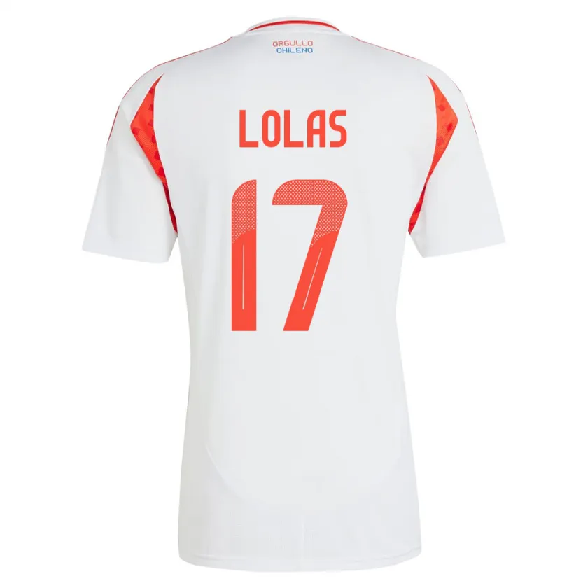 Danxen Hombre Camiseta Chile Manuel Lolas #17 Blanco 2ª Equipación 24-26 La Camisa México