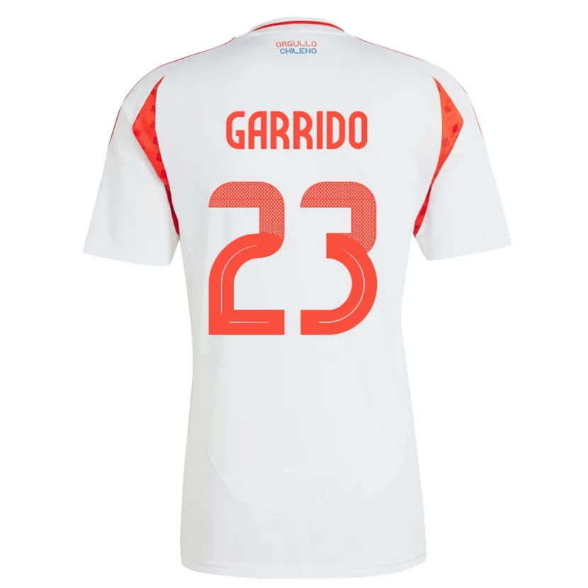 Danxen Hombre Camiseta Chile Pedro Garrido #23 Blanco 2ª Equipación 24-26 La Camisa México