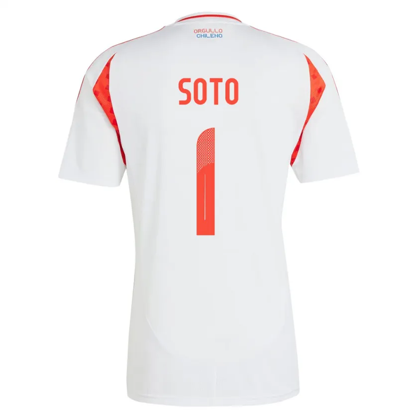 Danxen Hombre Camiseta Chile Fernando Soto #1 Blanco 2ª Equipación 24-26 La Camisa México