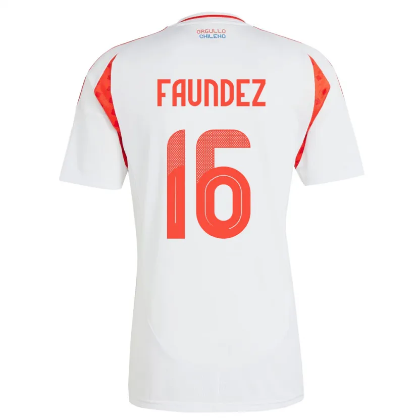 Danxen Hombre Camiseta Chile Felipe Faúndez #16 Blanco 2ª Equipación 24-26 La Camisa México