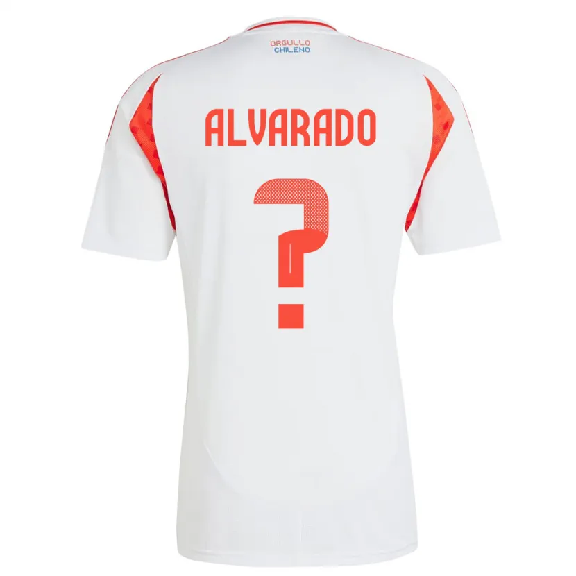Danxen Hombre Camiseta Chile José Alvarado #0 Blanco 2ª Equipación 24-26 La Camisa México