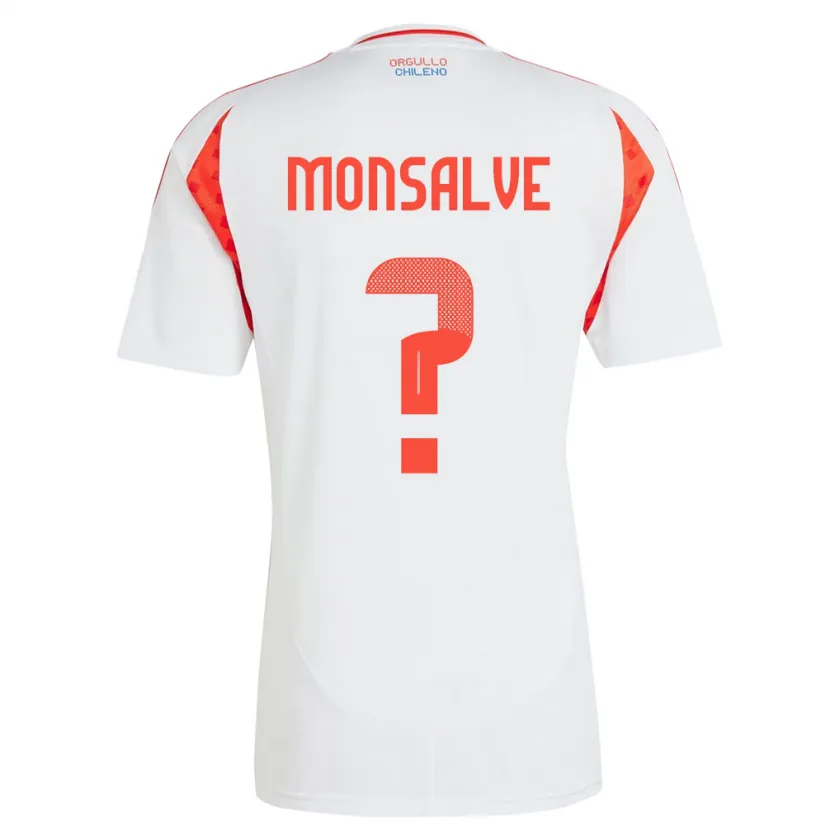 Danxen Hombre Camiseta Chile Gaspar Monsalve #0 Blanco 2ª Equipación 24-26 La Camisa México