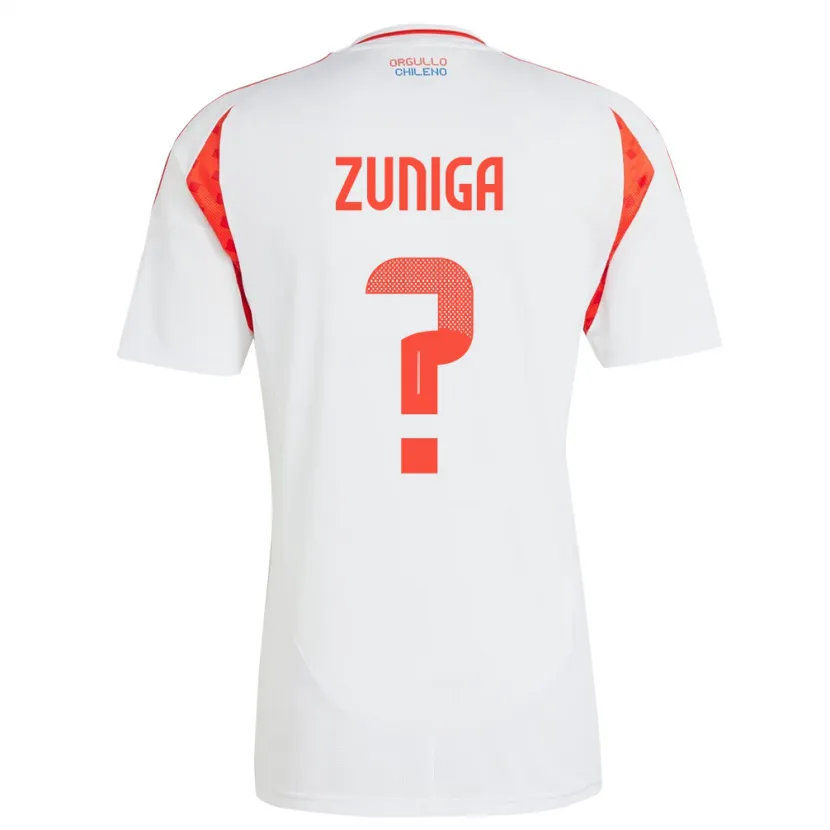 Danxen Hombre Camiseta Chile Máximo Zúñiga #0 Blanco 2ª Equipación 24-26 La Camisa México