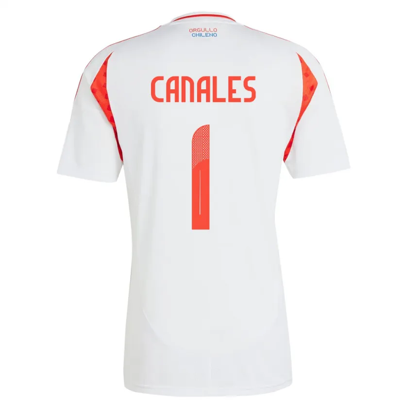 Danxen Hombre Camiseta Chile Antonia Canales #1 Blanco 2ª Equipación 24-26 La Camisa México