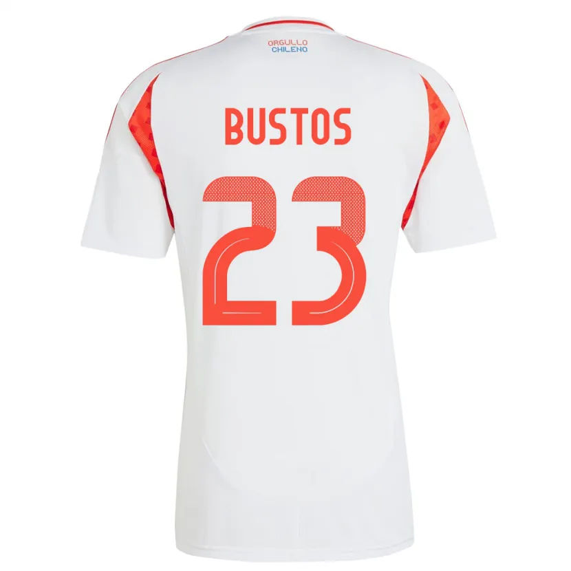 Danxen Hombre Camiseta Chile Ignacia Bustos #23 Blanco 2ª Equipación 24-26 La Camisa México