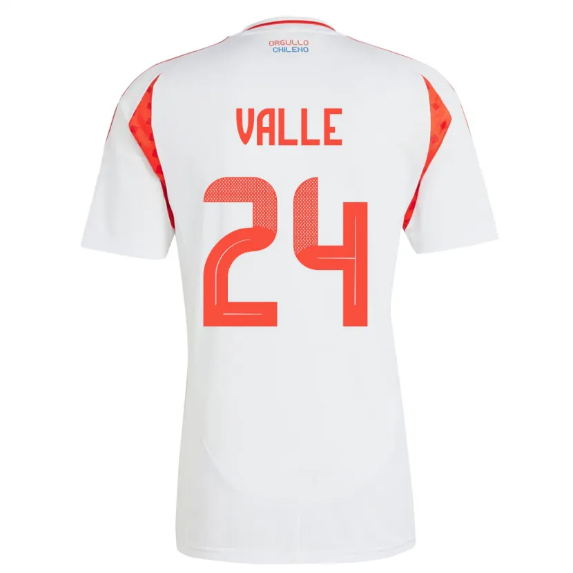 Danxen Hombre Camiseta Chile Alessandra Valle #24 Blanco 2ª Equipación 24-26 La Camisa México