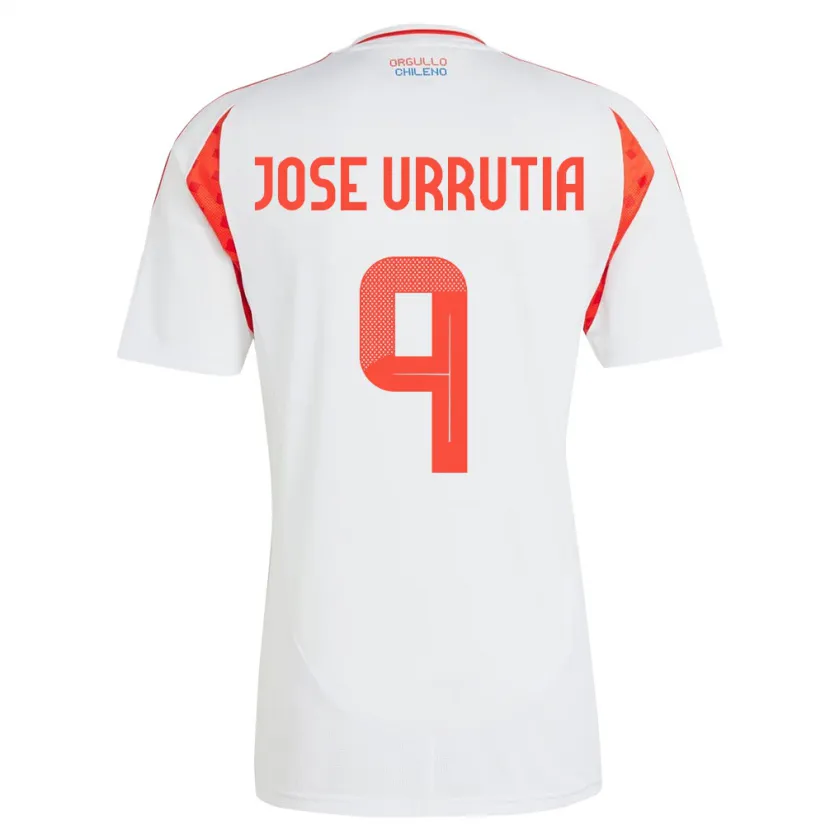 Danxen Hombre Camiseta Chile María José Urrutia #9 Blanco 2ª Equipación 24-26 La Camisa México