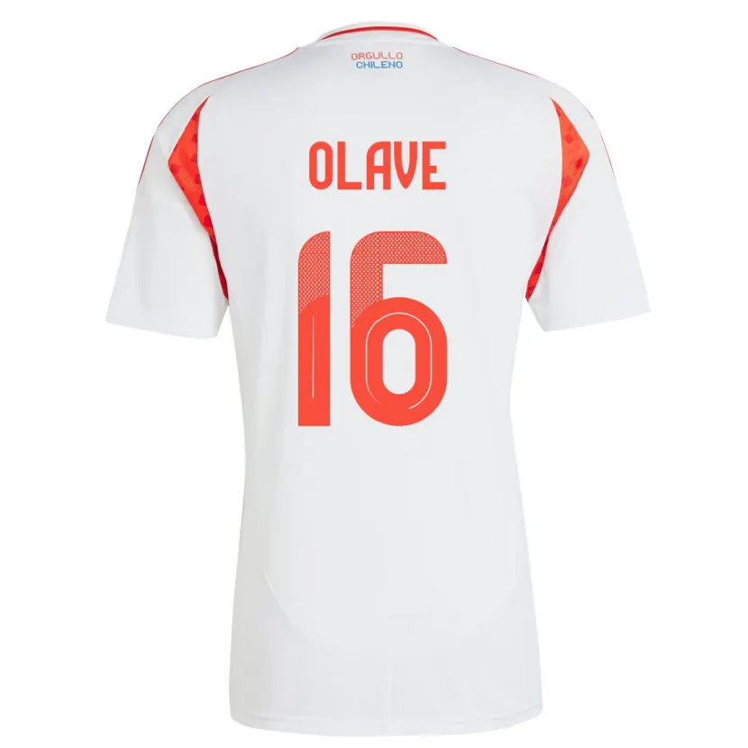 Danxen Hombre Camiseta Chile Isidora Olave #16 Blanco 2ª Equipación 24-26 La Camisa México
