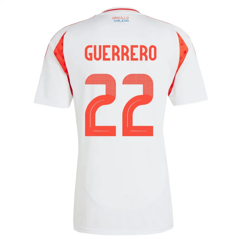 Danxen Hombre Camiseta Chile Kathalina Guerrero #22 Blanco 2ª Equipación 24-26 La Camisa México