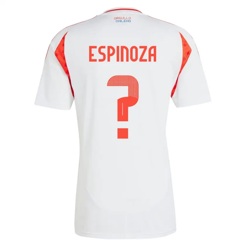 Danxen Hombre Camiseta Chile Gali Espinoza #0 Blanco 2ª Equipación 24-26 La Camisa México