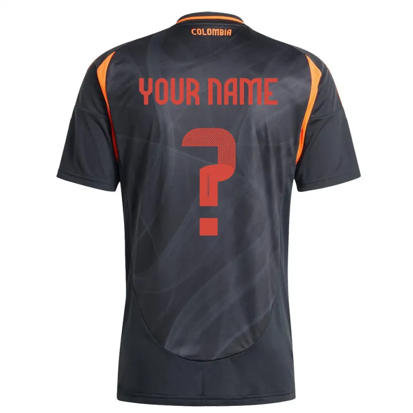 Danxen Hombre Camiseta Colombia Su Nombre #0 Negro 2ª Equipación 24-26 La Camisa México