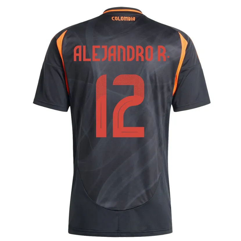 Danxen Hombre Camiseta Colombia Alejandro Rodríguez #12 Negro 2ª Equipación 24-26 La Camisa México