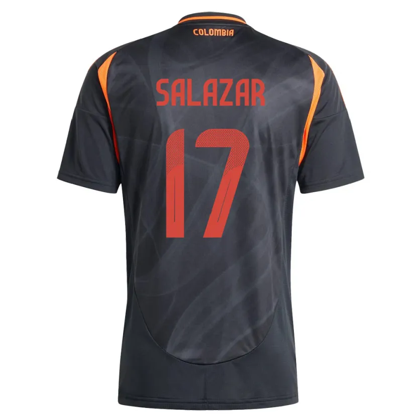Danxen Hombre Camiseta Colombia Andrés Salazar #17 Negro 2ª Equipación 24-26 La Camisa México