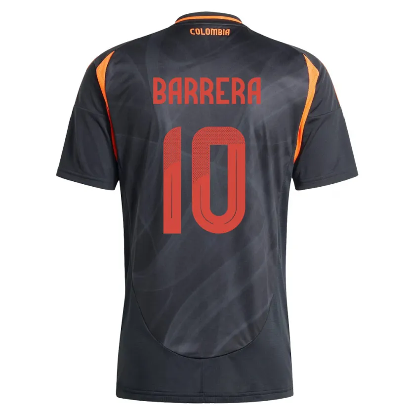 Danxen Hombre Camiseta Colombia Jordan Barrera #10 Negro 2ª Equipación 24-26 La Camisa México