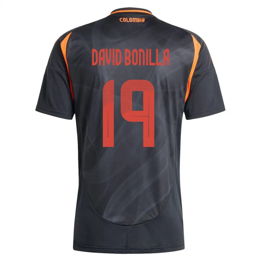 Danxen Hombre Camiseta Colombia Juan David Bonilla #19 Negro 2ª Equipación 24-26 La Camisa México