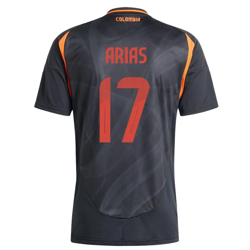 Danxen Hombre Camiseta Colombia Carolina Arias #17 Negro 2ª Equipación 24-26 La Camisa México