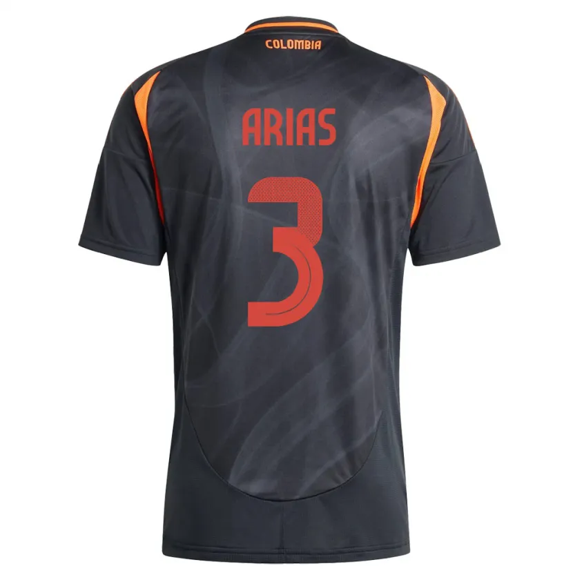 Danxen Hombre Camiseta Colombia Daniela Arias #3 Negro 2ª Equipación 24-26 La Camisa México