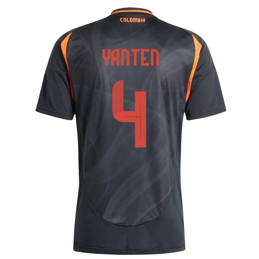 Danxen Hombre Camiseta Colombia Fabiana Yantén #4 Negro 2ª Equipación 24-26 La Camisa México