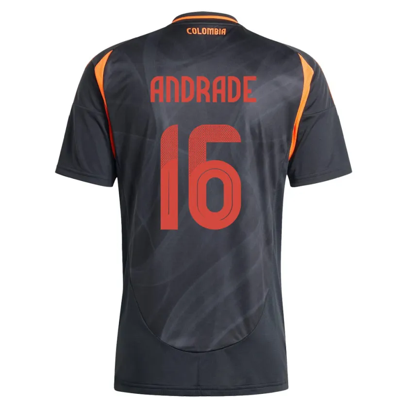 Danxen Hombre Camiseta Colombia Lady Andrade #16 Negro 2ª Equipación 24-26 La Camisa México
