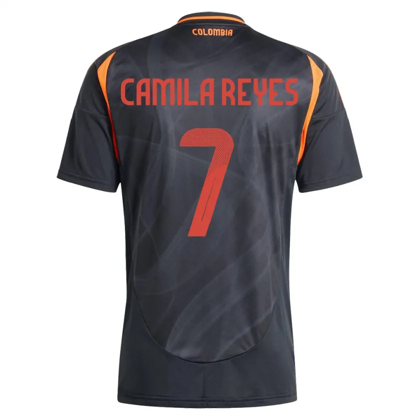 Danxen Hombre Camiseta Colombia María Camila Reyes #7 Negro 2ª Equipación 24-26 La Camisa México