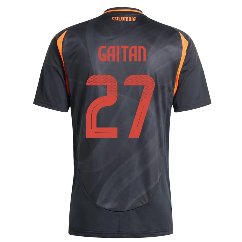 Danxen Hombre Camiseta Colombia Natalia Gaitán #27 Negro 2ª Equipación 24-26 La Camisa México