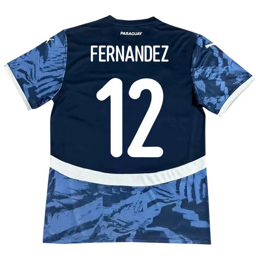 Danxen Hombre Camiseta Paraguay Gatito Fernández #12 Azul 2ª Equipación 24-26 La Camisa México