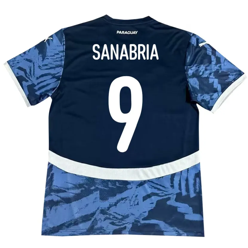 Danxen Hombre Camiseta Paraguay Antonio Sanabria #9 Azul 2ª Equipación 24-26 La Camisa México