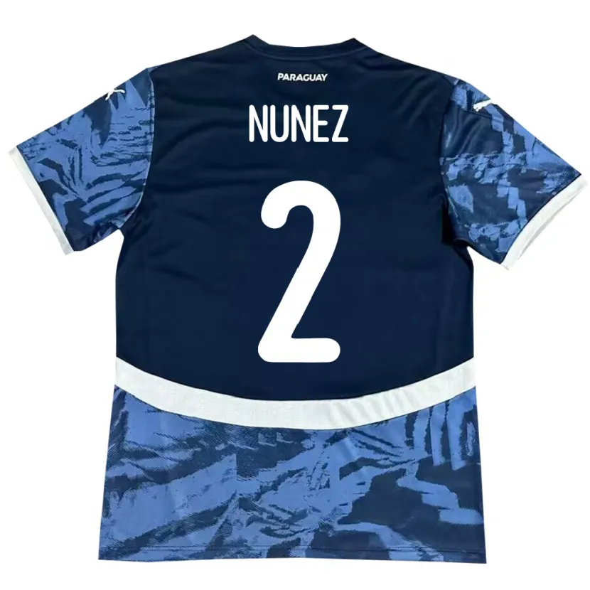 Danxen Hombre Camiseta Paraguay Alan Núñez #2 Azul 2ª Equipación 24-26 La Camisa México