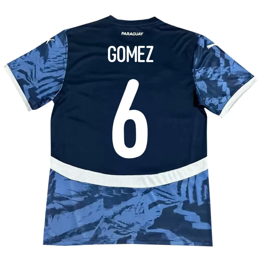 Danxen Hombre Camiseta Paraguay Marcos Gómez #6 Azul 2ª Equipación 24-26 La Camisa México