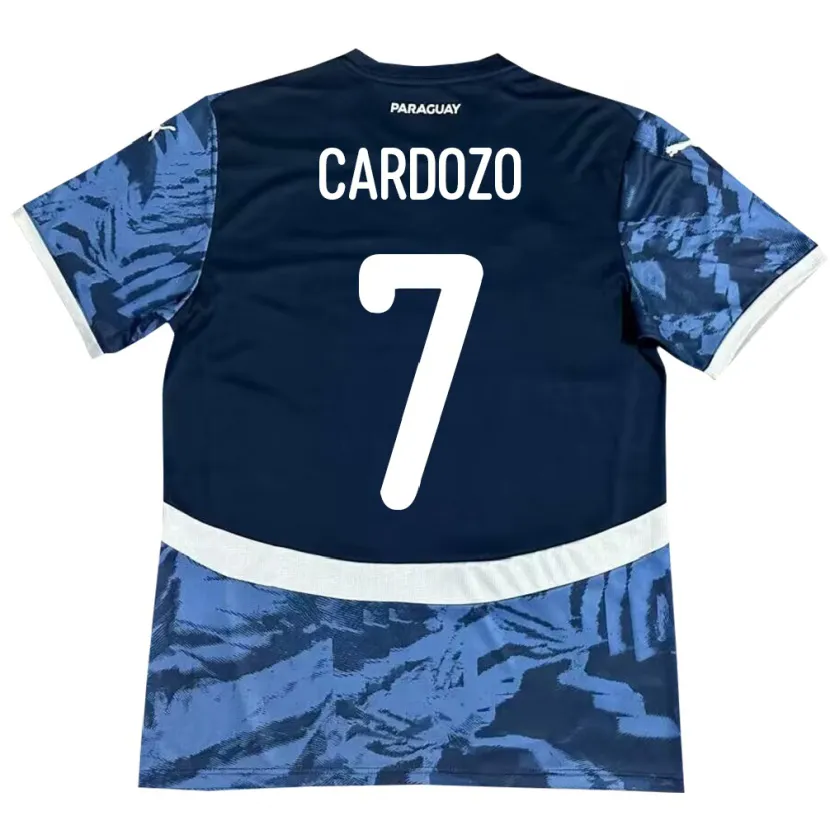 Danxen Hombre Camiseta Paraguay Fernando Cardozo #7 Azul 2ª Equipación 24-26 La Camisa México