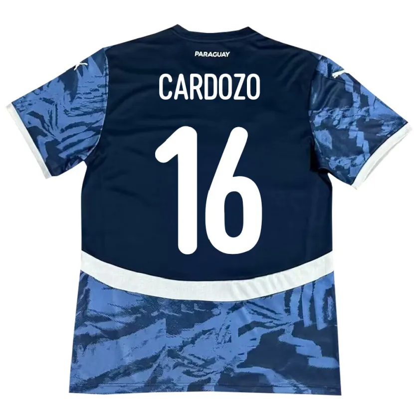 Danxen Hombre Camiseta Paraguay Juan Cardozo #16 Azul 2ª Equipación 24-26 La Camisa México