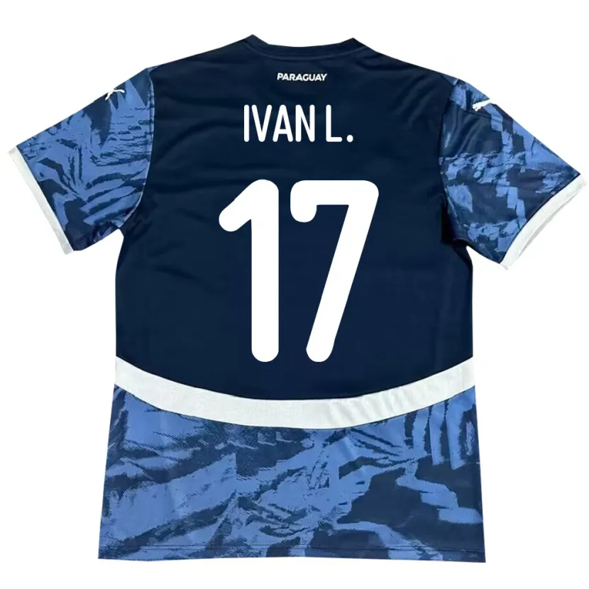 Danxen Hombre Camiseta Paraguay Iván Leguizamón #17 Azul 2ª Equipación 24-26 La Camisa México