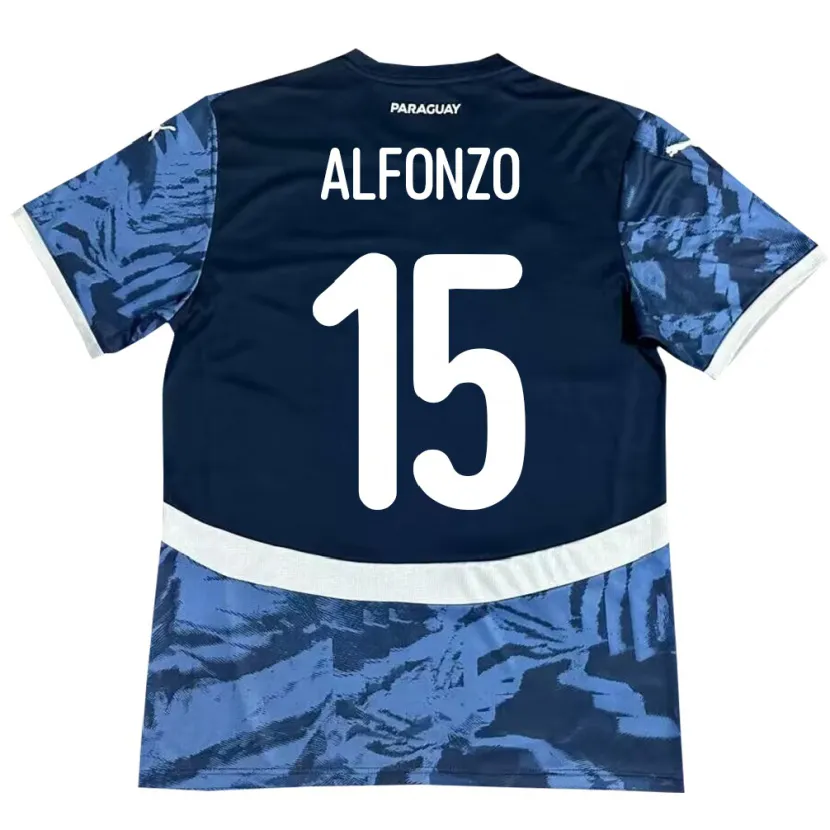 Danxen Hombre Camiseta Paraguay Axel Alfonzo #15 Azul 2ª Equipación 24-26 La Camisa México